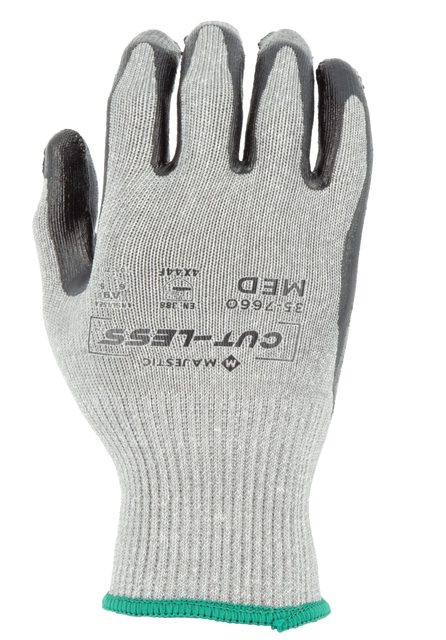 Cut-Less Korplex Glove with Flat Nitrile Palm, 13g, ANSI A9